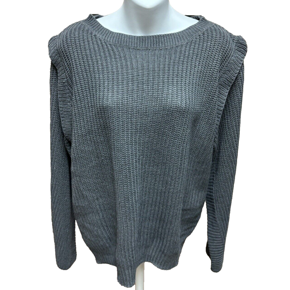 C+D+M Womens Sweater Size Medium Long Sleeve Pullover Gray New Casual Knit